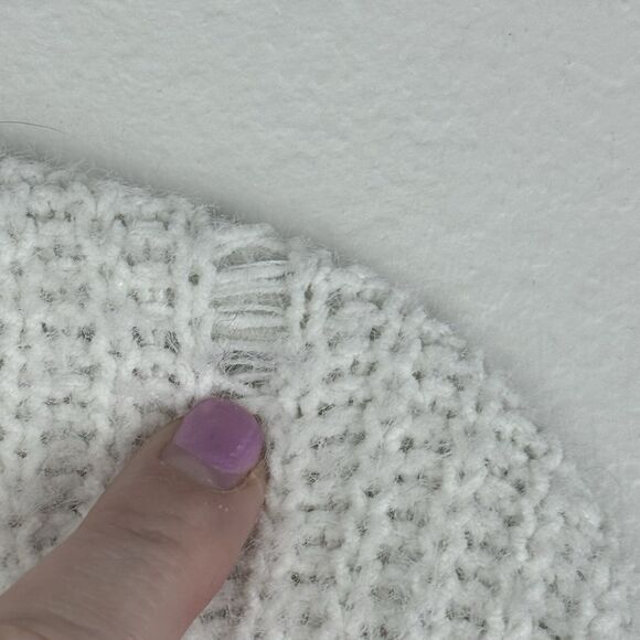 Abercrombie & Fitch Women's Knit Collared Mock Neck 1/4 Zip Sweater Cream Small - Picture 8 of 10